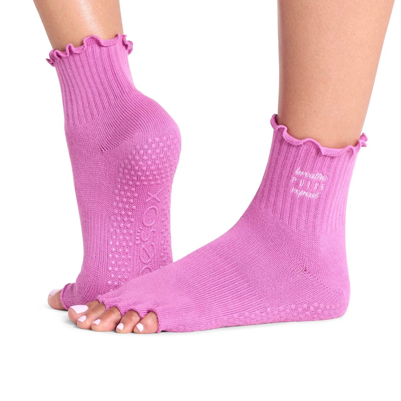 Half Toe Melody Ruffle Grip Socks