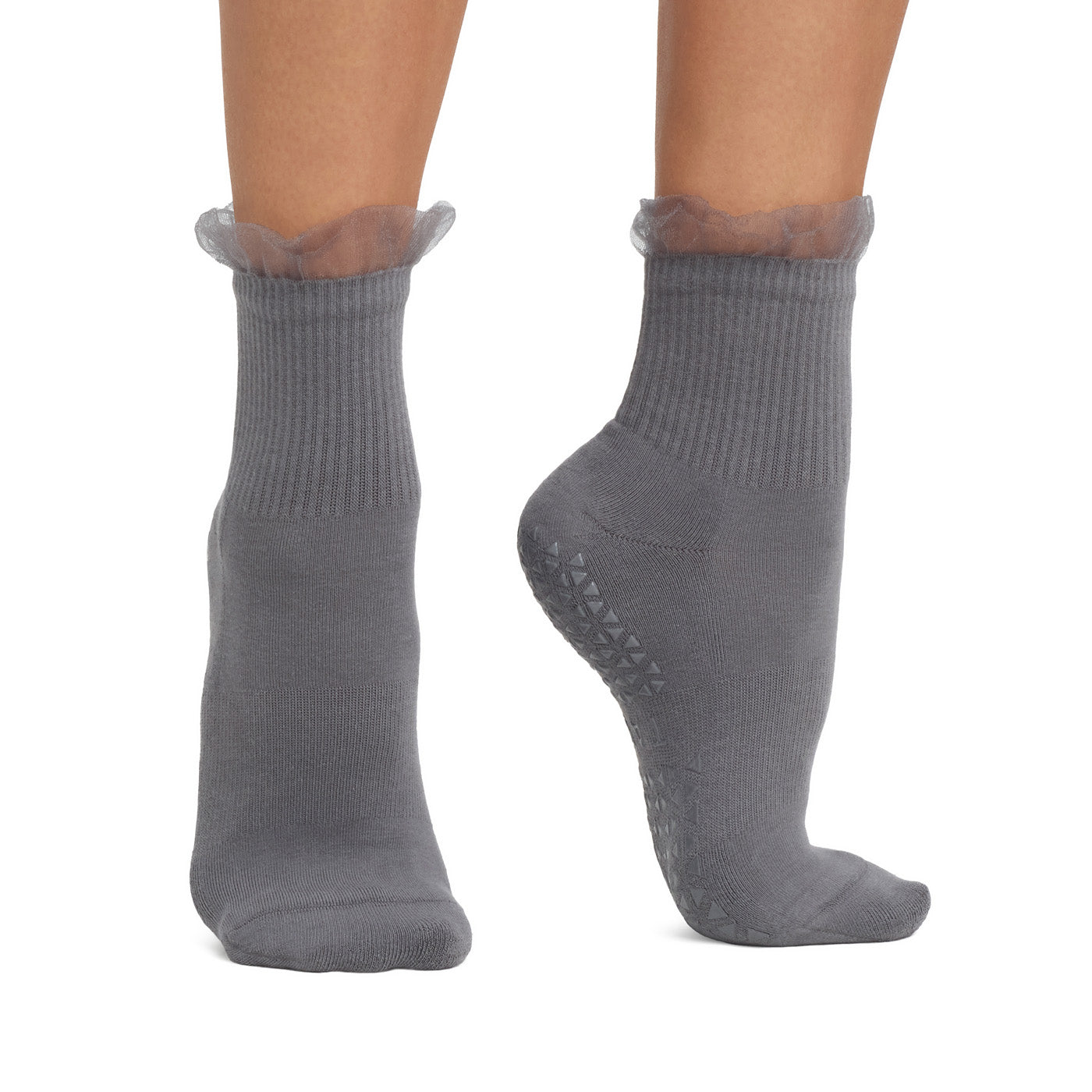 Aria Tulle Ruffle Grip Socks