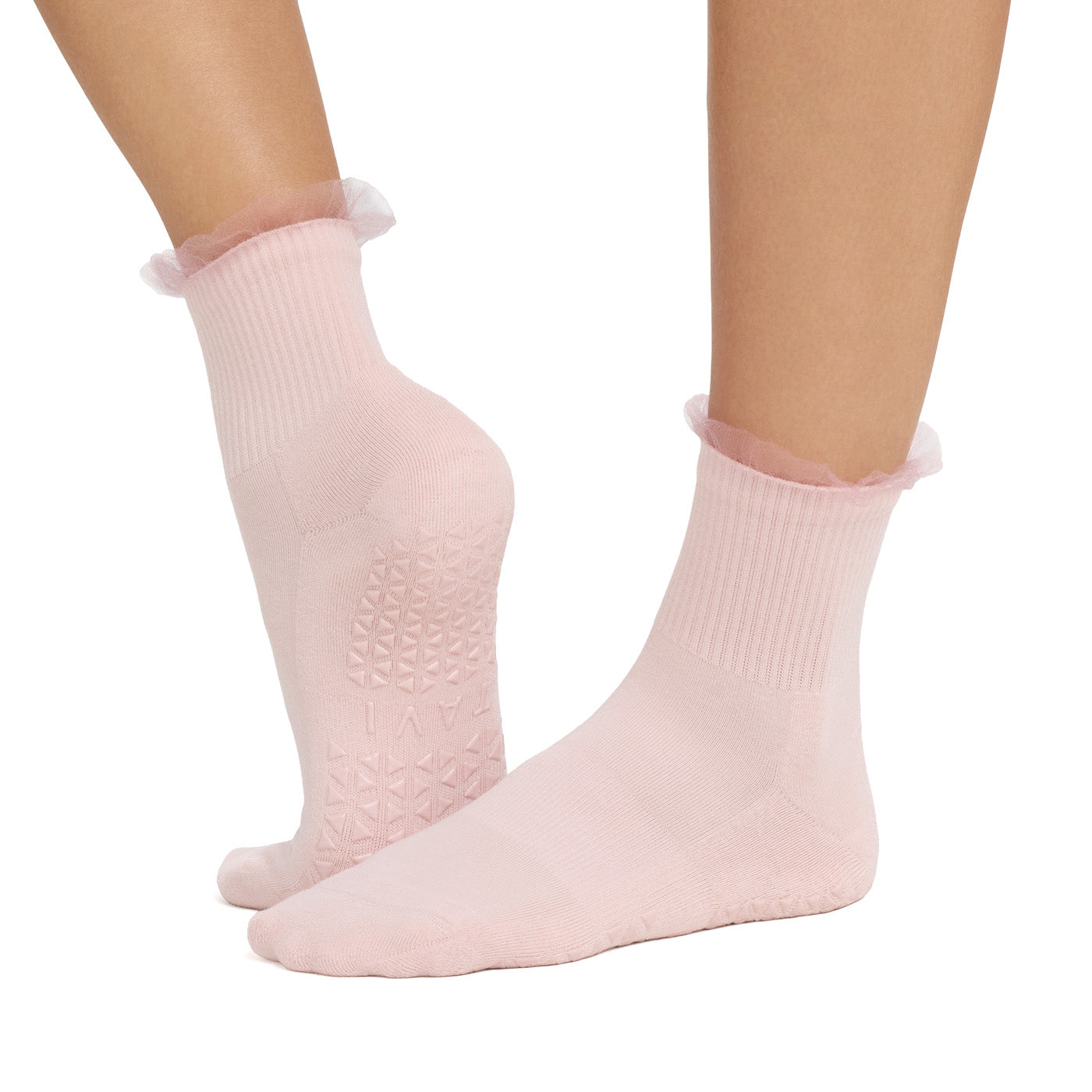 Aria Tulle Ruffle Grip Socks